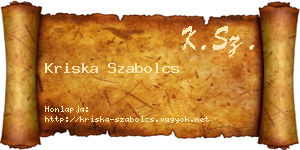 Kriska Szabolcs névjegykártya