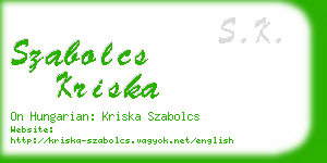 szabolcs kriska business card
